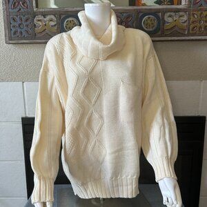 Vtg Richard and Co Sweater XS Wool Rayon Cowl Neck Long Sleeve